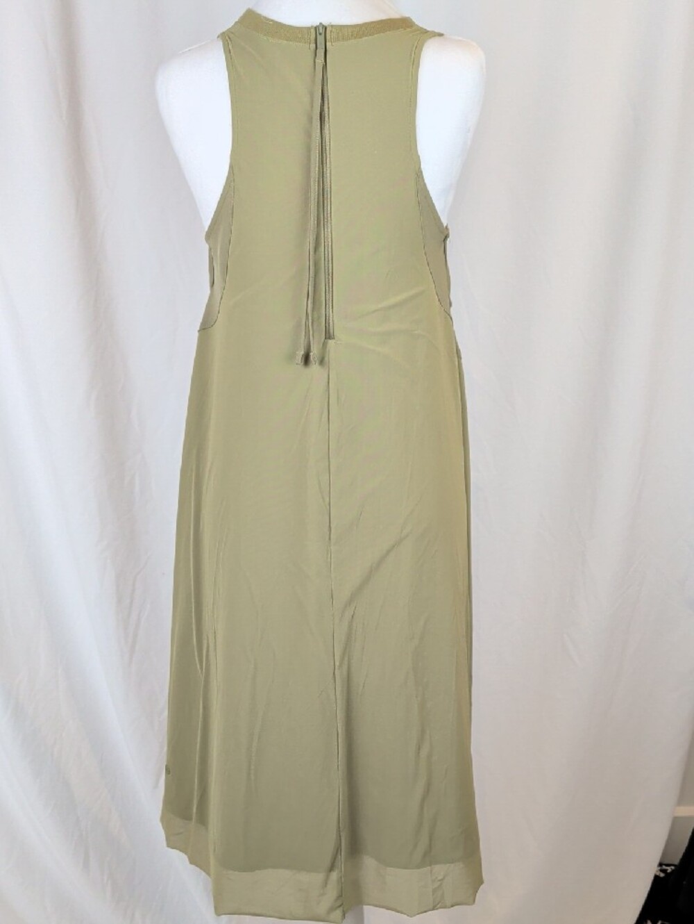 Lululemon Mesh Overlay High Neck Dress - Bronze Green - Size 6 EUC - Picture 6 of 16